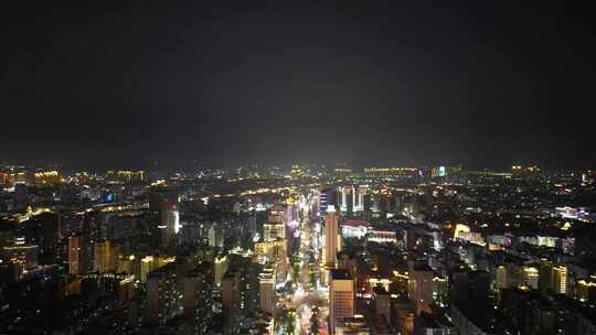 福建泉州大景泉州丰泽区夜景航拍