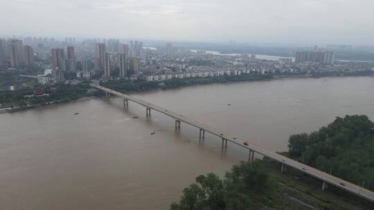 湖南岳阳湘阴湘江大桥视频素材模板下载