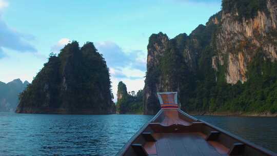 考索泰国考索国家公园的长尾船泰国