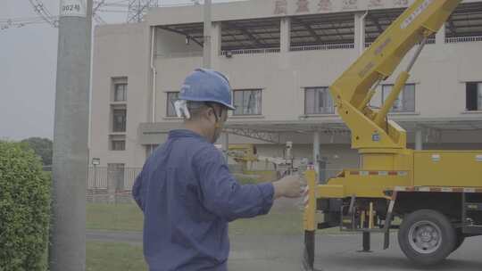 电力工程人员工作场景4K素材