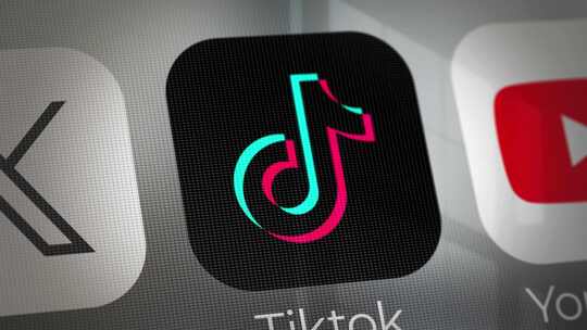 TikTok其他社交媒体软件图标的特写