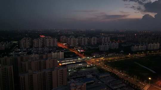 汇臻路地铁站 夜景延时 航拍 浦江线