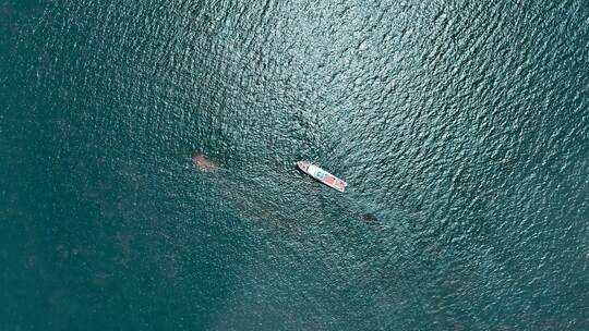 停靠在大海浅滩中的游轮