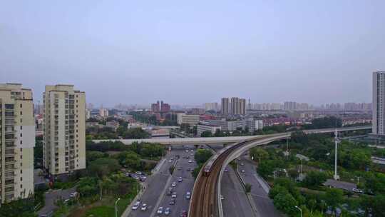 天津海河复兴门城市地铁轨道交通都市风景