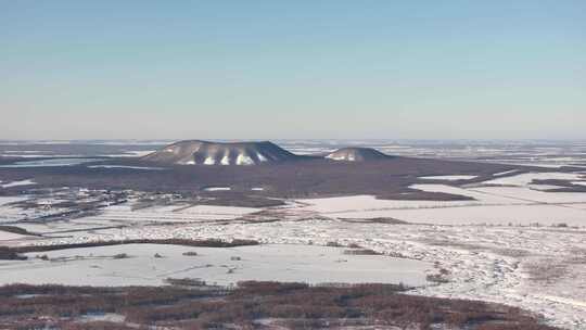 五大连池冬季雪原航拍