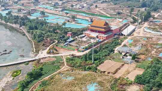 航拍鹤壁市三佛禅寺