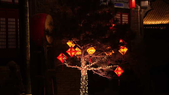 灯笼 夜景 景区 广府古城 广府 古城 红灯笼