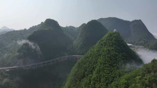 平塘大桥平流雾航拍