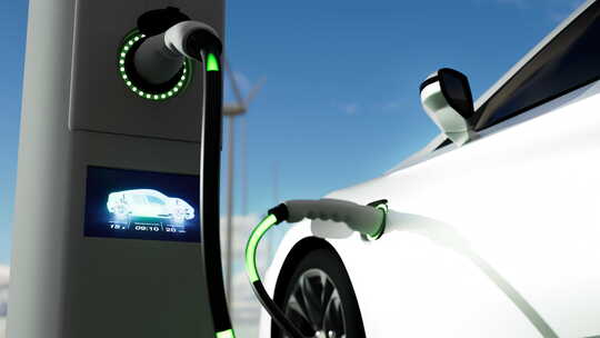 电动新能源汽车和充电桩视频素材模板下载