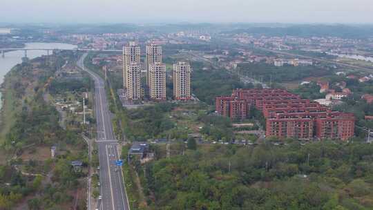 湖南省衡阳市珠晖区耒水城市风光4k