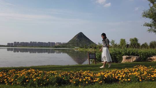 济南华山湖景区，春暖花开风景优美