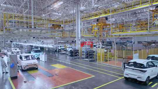 电动汽车工业工厂车间 自动化生产视频合集视频素材模板下载