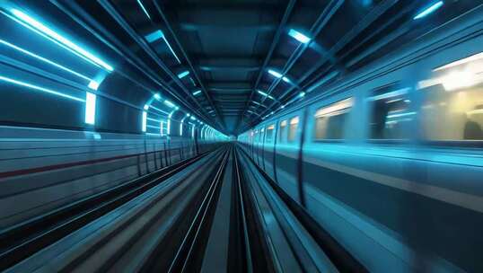 地铁隧道内穿梭画面