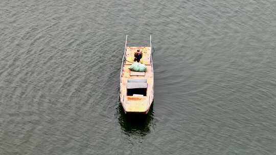 航拍 渔船空镜