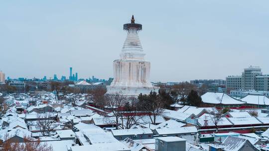 北京雪景白塔寺