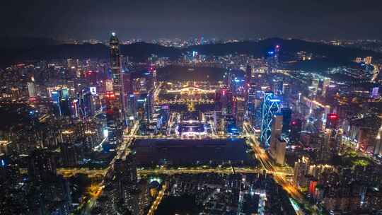 深圳宣传片城市夜景航拍延时