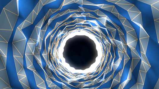 抽象蓝色、白色环形隧道背景