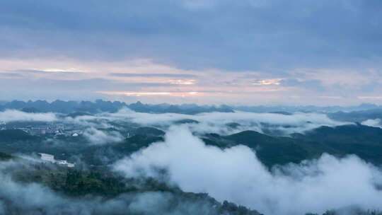黄果树风景区云雾日出航拍延时