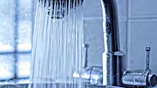 水龙头出水特写