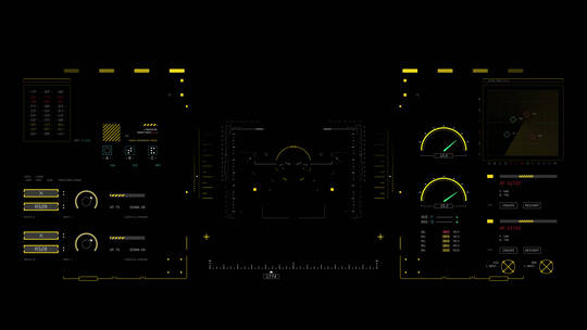 科技科幻未来HUD复杂界面01通道视频素材模板下载