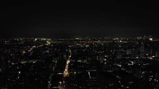 江苏南京城市宣传夜景交通车辆航拍