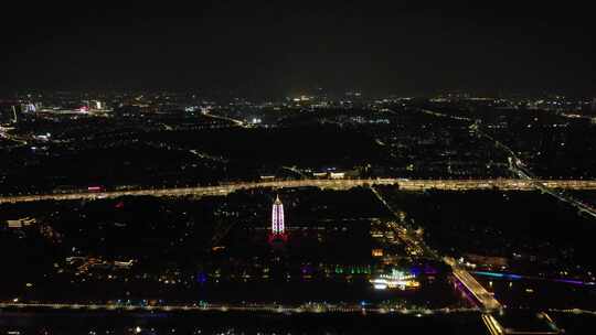 南京城市夜景灯光中华门老门东秦淮河