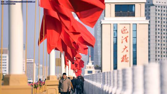 【4K】山西太原迎泽大街迎泽大桥升格画面