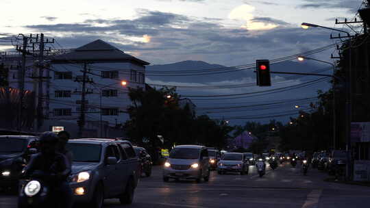 东南亚泰国老挝缅甸越南晚霞落日