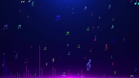音乐可视化音符动画背景AE模板