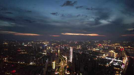 江西赣州城市夜景灯光航拍