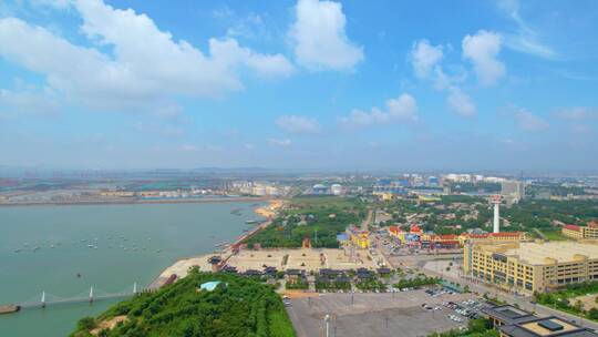 辽宁锦州笔架山景区海边航拍视频素材模板下载