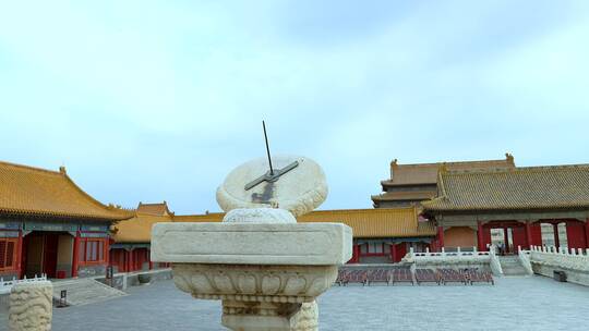 北京故宫乾清宫前的日晷