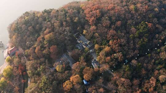 安徽省马鞍山市采石矶景区广济寺航拍风光