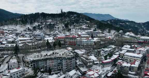 江西庐山冬天雪景航拍