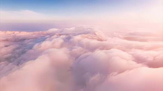 梦幻唯美粉红色的低空云彩云层合集4K
