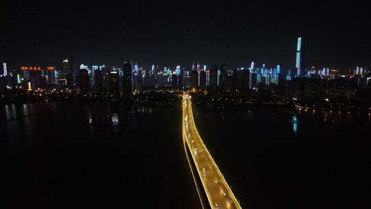 湖北武汉城市夜景灯光视频素材模板下载