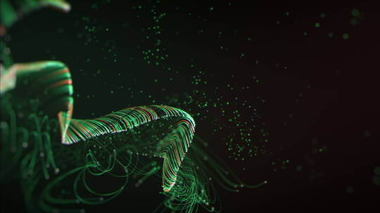 绿色飘动的粒子大屏舞美背景VJ素材视频素材模板下载