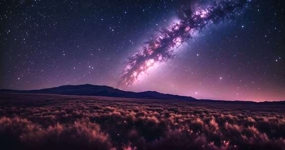 旷野星空银河夜景