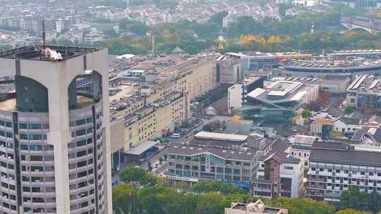 浙江绍兴越城区航拍城市风景风光素材