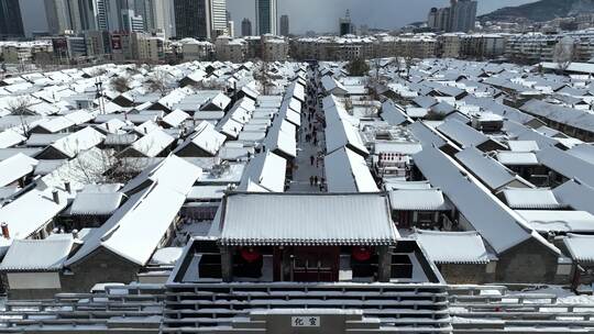 烟台所城里雪景航拍