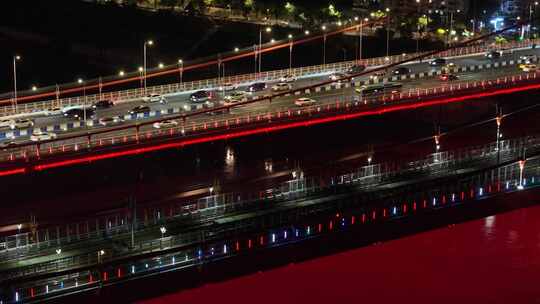 重庆鹅公岩大桥夜景航拍