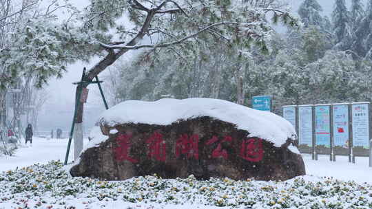 武汉江汉区菱角湖公园雪景