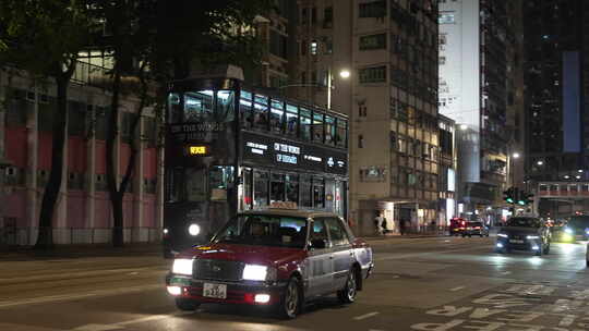香港铛铛车夜景