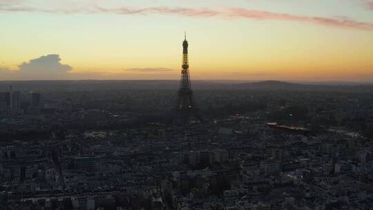 巴黎日出_空中天际线拍摄