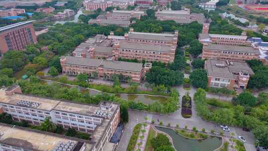 福州福建师范大学旗山校区航拍校园风景风光