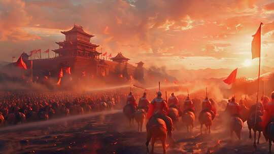 中国古长城古代战场历史战争视频素材模板下载