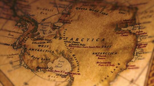南极洲复古地图