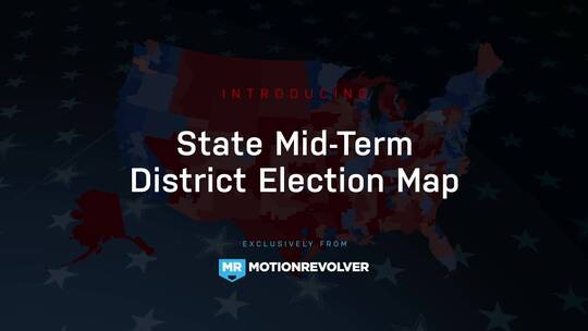 2022年中期选举地图州国会选区文字介绍AE模板