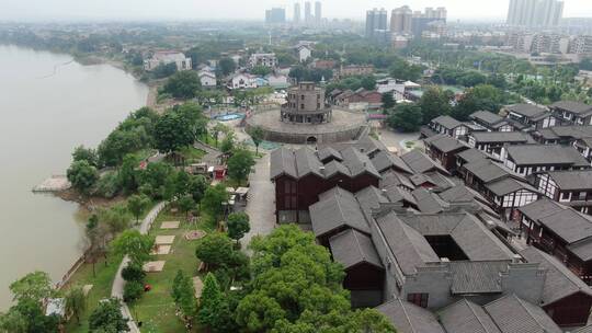 城市航拍湖南湘潭窑湾历史文化旅游街区