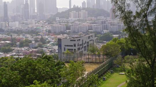 香港浸会大学航拍李兆基传理视艺楼